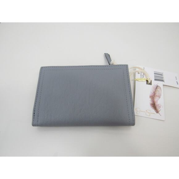 NWT Jessica Simpson Frankie SM Middle Flap Wallet Gray Gold Flint NEW - Picture 3 of 7